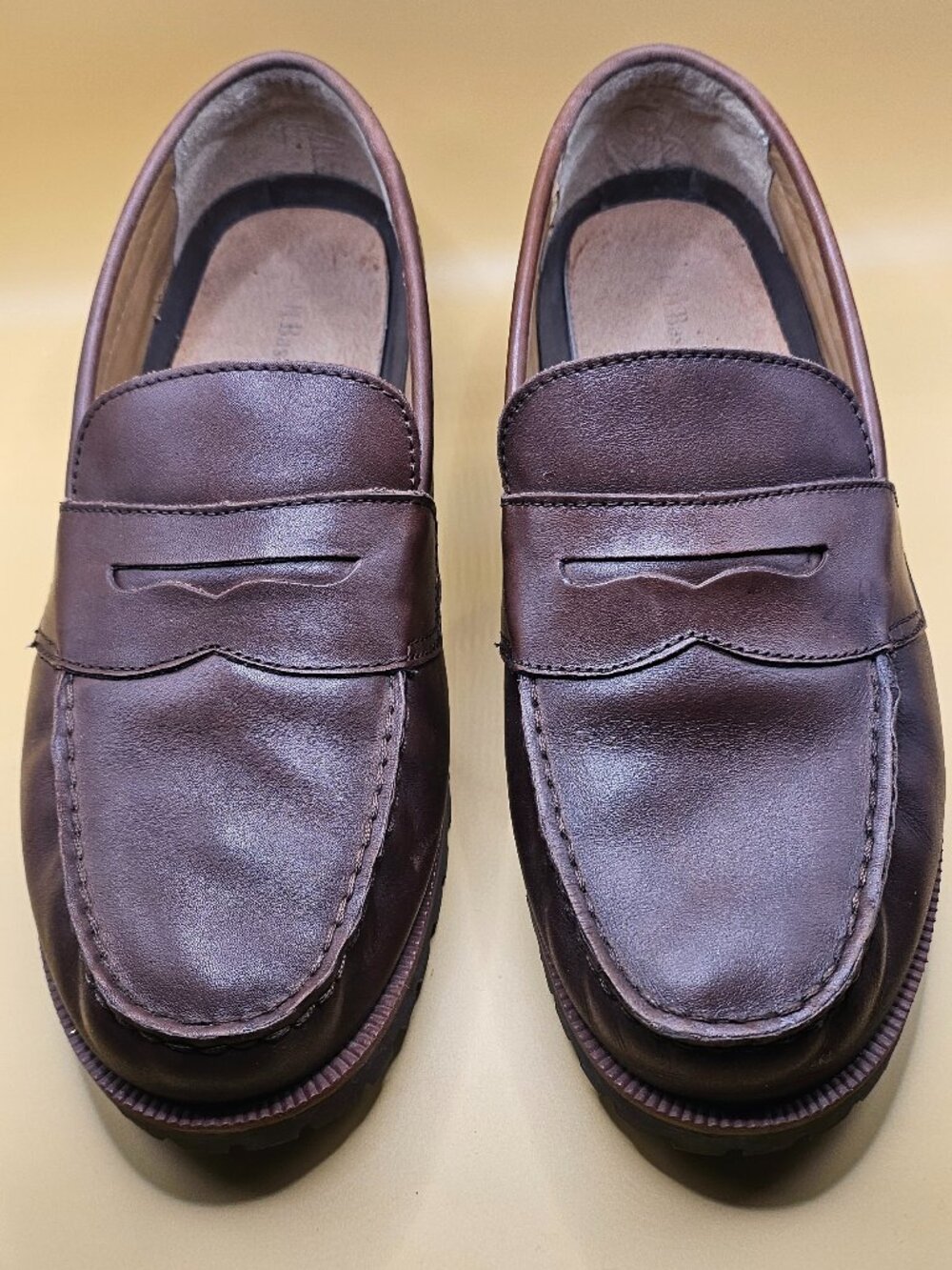 G.H. Bass  Fitzgerald Men’s Classic Brown Leather Penny Loafers Size 12 Wide